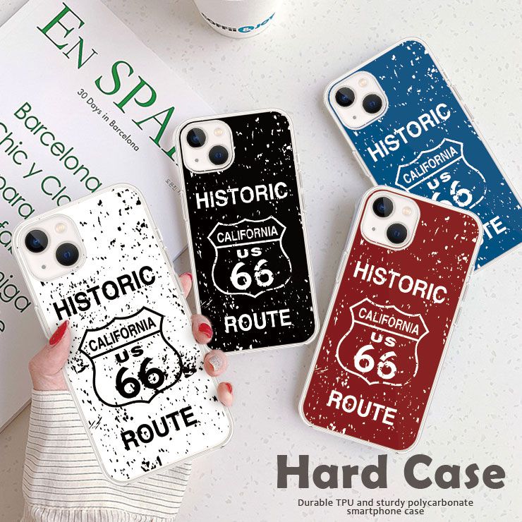 iPhone16 Pro iPhone16ProMax 16Plus iPhone16e iPhone15 Pro 15ProMax iPhone14 Pro 13 Pro iPhone12 ケース スマホケース ハードケース カバー かわいい おしゃれ ルート66 route66 アメリカン レトロ