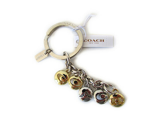 【スペシャル】Coach コーチ キーホルダー キーチェーン チャーム シグネチャー レター 65430 ゴールド/シルバー【新品】COACH Signature Gold and Silver Letter Key Ring Keychain FOB (Style F65430 ) SV/GD