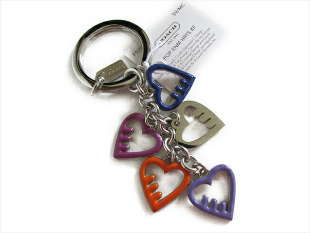 【スペシャル】コーチ キーホルダー ポッピー ハート チャーム キーフォブ COACH POPPY ENAMELED HEART KEY FOB F92855 SV/MC 並行輸入品