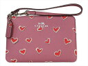 yXyVzR[` Xgbg n[g vg COACH Heart Print Corner Zip F65571 SV/PK SV/Pink [sAi]