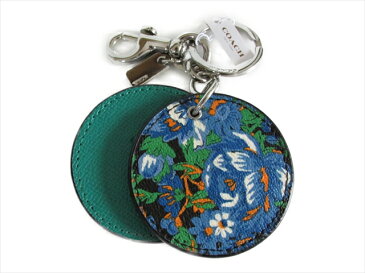 【スペシャル】コーチ キーホルダー キーチェーン フローラル ディスク ミラー キーホブ COACH Floral Disc MIRROR Key Fob F58500 SVLPJ