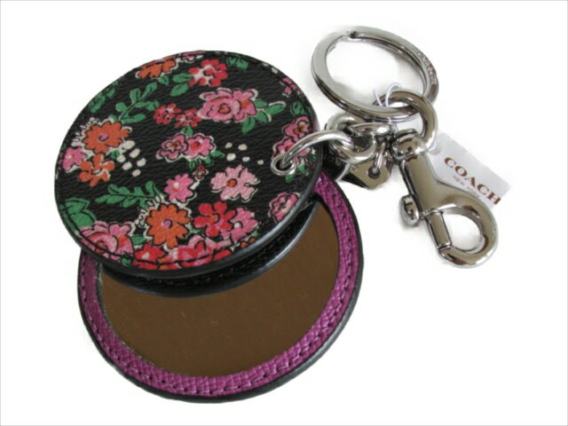 【在庫処分】[コーチ] キーホルダー キーチェーン フローラル ディスク ミラー キーホブ COACH Floral Disc MIRROR Key Fob F58500 SVLWU