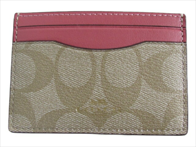 yXyVz[R[`] J[hP[X VOl`[ COACH Signature PVC Card Case F63279 IMBE5 IM/Light Khaki Peony