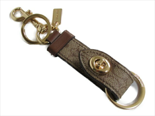 【スペシャル】[コーチ] キーホルダー キーチェーン チャーム ターンロック キーホブ COACH Leather Turnlock Valet Key Fob F49314 GDKHA