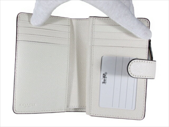 【スペシャル】[コーチ] 折りたたみ財布 クロスグレイン ミディアム コーナー COACH Crossgrain Leather Medium Corner Zip F11484 IMCHA IM/Chalk