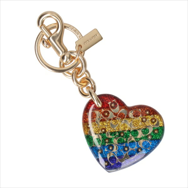 【スペシャル】[コーチ] キーホルダー キーチェーン チャーム シグネチャー ハート キーホブ COACH Rainbow Signature Heart Key Fob F78691 MTI