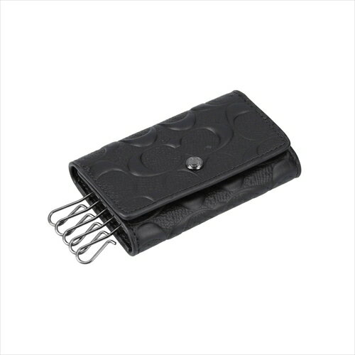 コーチ キーケース [コーチ] キー ケース COACH FIVE RING KEY CASE SIGNATURE F76986 QB/BK QB/Black