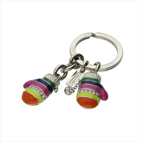 [コーチ] キーホルダー チャーム Coach Legacy Stripe Mitten Bag Charm Key Fob 93027B SV/MC