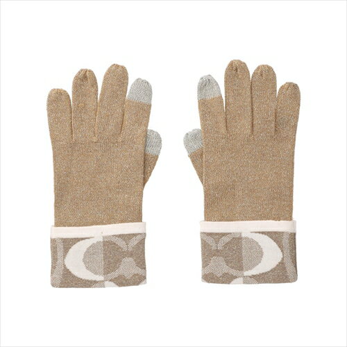 [R[`]  O[u Coach Tonal Dream C Knit Touch Glove F83721 KH SV Khaki Silver