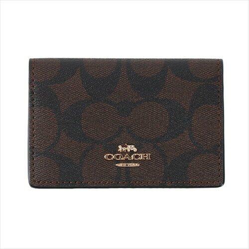  XyV [R[`] rWlX J[h P[X COACH Signature Business Card Case 91681 IMAA8 IM brown black