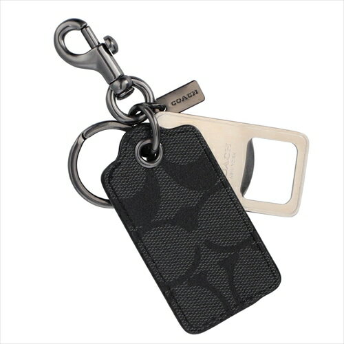 【スペシャル】[コーチ] キーホルダー 栓抜き (コーチ箱・紙袋付) COACH BOTTLE OPENER KEY FOB Signature CF131 WQBO4G QB/Charcoal