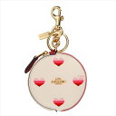 【スペシャル】[コーチ] 小銭入れ ハート コイン ケース COACH Striped Hearts Circular Coin Pouch CA044 IMLKO IM/Chalk Pink