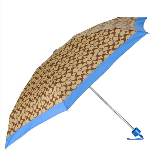 コーチ 傘（レディース） 【スペシャル】[コーチ] 傘 かさ アンブレラ COACH Signature Mini Umbrella CE265 SVVRF SV/Khaki/Racer Blue