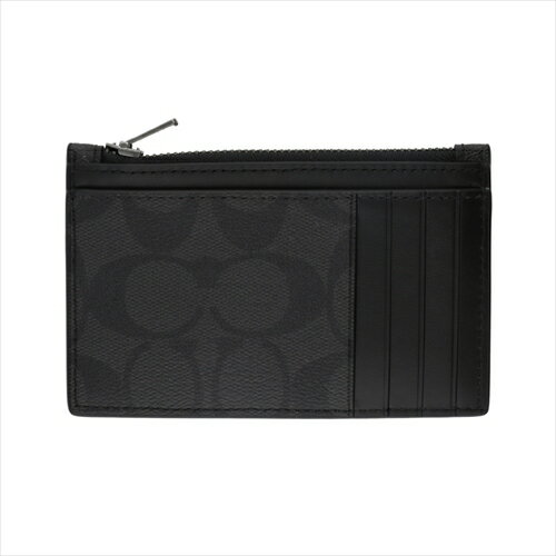 コーチ 小銭入れ カードケース COACH Zip Card Case Signature C4281 QBA45 QB/Black/Blcak