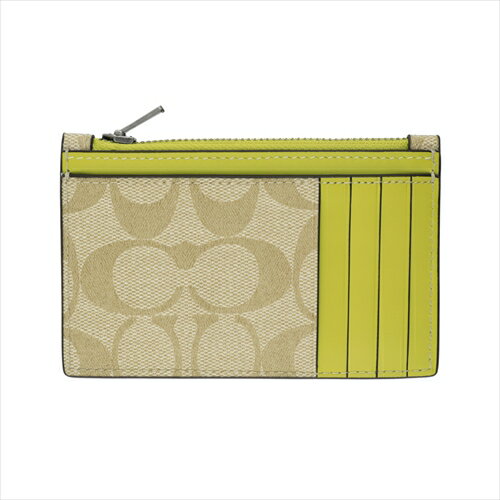   ɥ COACH Zip Card Case Signature C4281 QBVRE QB/Light Kha...