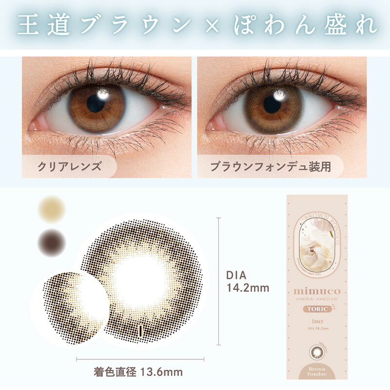 【乱視用】【1210円OFF｜2箱ご購入＆クーポンご利用で】mimuco TORIC ミムコトーリック(1箱10枚) ( 乱視カラコン 透明感 メイクに合う ナチュラル 送料無料 カラコン カラーコンタクト 度あり 度なし ワンデー ワンデーカラコン 使い捨て 1day )【かわにしみき】 3