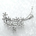 K18WG ダイヤモンド入りブローチ ダイヤモンド 1.25ct