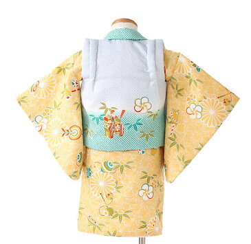 【1歳 男の子 着物レンタル】【端午の節句】【こどもの日】【1歳前後】【被布】【祝着】【お食い初め】【初節句】【写真撮影】【ベビー】【赤ちゃん着物】【誕生日】 往復送料無料 黄色 IAN0001