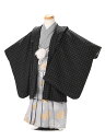 七五三 レンタル 3歳 男の子 かんたん 簡単着付 フルセット【レンタル】ブランド HANAEMORI 森英恵 もりはなえ【七五三 男の子 着物セット 4歳】3歳大き目 3歳小さめ 袴レンタル 4才 身長100cm 105cm 110cm 黒 水玉 3125(4)