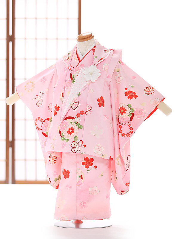 七五三 着物 3歳 レンタル 七五三 被布 レンタル七五三 3歳 女の子 レンタル 着物 セット ひふ 被布セット 三歳 90cm 95cm 100cm ピンク...