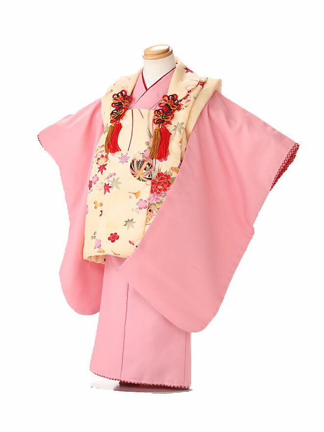 七五三 着物 3歳 レンタル 七五三 被布 レンタル七五三 3歳 女の子 レンタル 着物 セット ひふ 被布セット 三歳 ピンク JK3333身長 90cm 9...