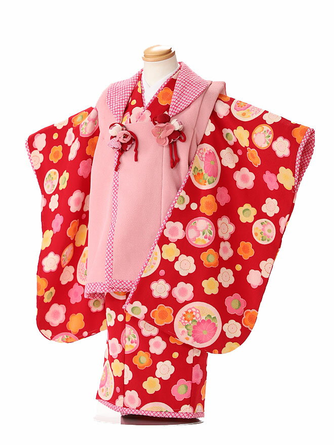 七五三 着物 3歳 レンタル 七五三 被布 レンタル七五三 3歳 女の子 レンタル 着物 セット ひふ 被布セット 三歳 ブランド ジャパンスタイル 赤 JK3...