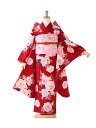 七五三 着物 7歳 フルセット レンタル 七五三 レンタル 7歳 女の子 送料 無料 結び帯 モダン柄 115cm 120cm 125cm 赤 7138【レンタ...