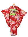 七五三 着物 7歳 フルセット レンタル 七五三 レンタル 7歳 女の子 送料 無料 結び帯 115cm 120cm 125cm 赤 7291 【レンタル】