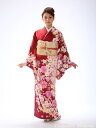 【レンタル】 【訪問着 レンタル モダン】 訪問着 着物 女性 20代 結婚式 七五三 正絹【一越縮緬】 赤 150cm-165cm 3泊4日 往復送料無料 k...