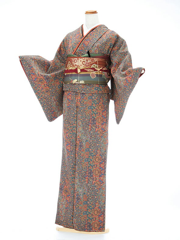 付け下げレンタル通販 小紋 多色柄 結婚式 お出かけ パーティ お茶会 レンタル通販 上品 古典 3泊4日レンタル [往復送料無料]kk8011