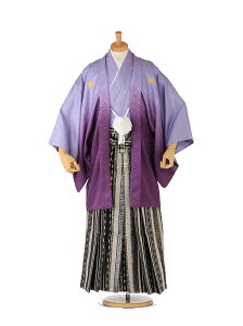 【レンタル】【袴 男 成人式】【はかま】【20歳】【デザイン男袴】男 着物レンタル 袴 羽織レンタル 紫ぼかし×金 メンズ 二次会・卒業式・結婚式・イベント用 165cm-173cm ★往復送料無料★XG0028ネット予約