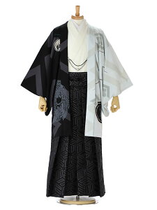 【レンタル】japanstyle 白 龍と松皮菱【紋付袴 レンタル】【成人式 袴 男 】【卒業式 袴 レンタル 男】【メンズ】【20歳】【成人式】【卒業式】【紋付】【羽織着物】黒【170cm-178cm】【男袴】【ブランド男袴】往復送料無料 【デザイン男袴】XG0152ネット予約