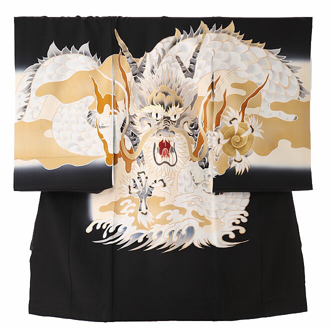 【レンタル】【正絹】【手描き友禅】龍 ドラゴン【お宮参り 男の子 レンタル】【産着】【初着】【フルセット】 着物 帽子 よだれかけ お守り 緑 3泊4日 [往復送料無料] bb0029