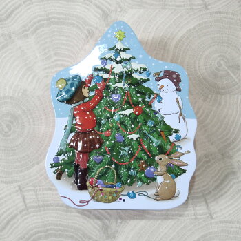 Belle&Booベルアンドブークリスマスツリーティン缶エンボス加工ブリキ缶XmasChristmasうさぎ雑貨うさぎ好き