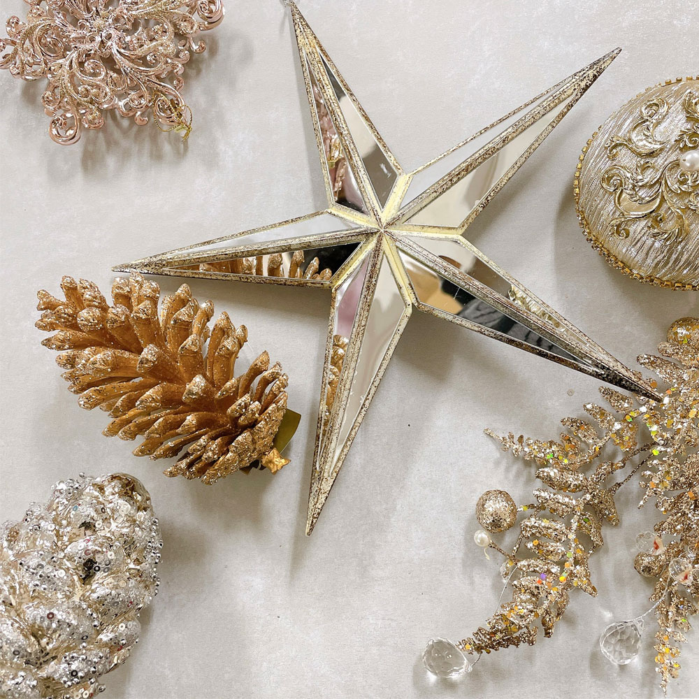 樂天商城 - クリスマス 飾り 屋内 オーナメント3点セット Xmas おしゃれ インテリア 置物 星 スター 松ぼっくり