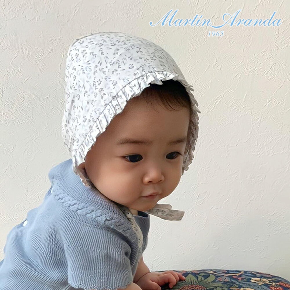 ボンネット 赤ちゃん 帽子 ベビー キャップ ぼうし マルティンアランダ martin aranda リーフ柄 草花 ボンネット