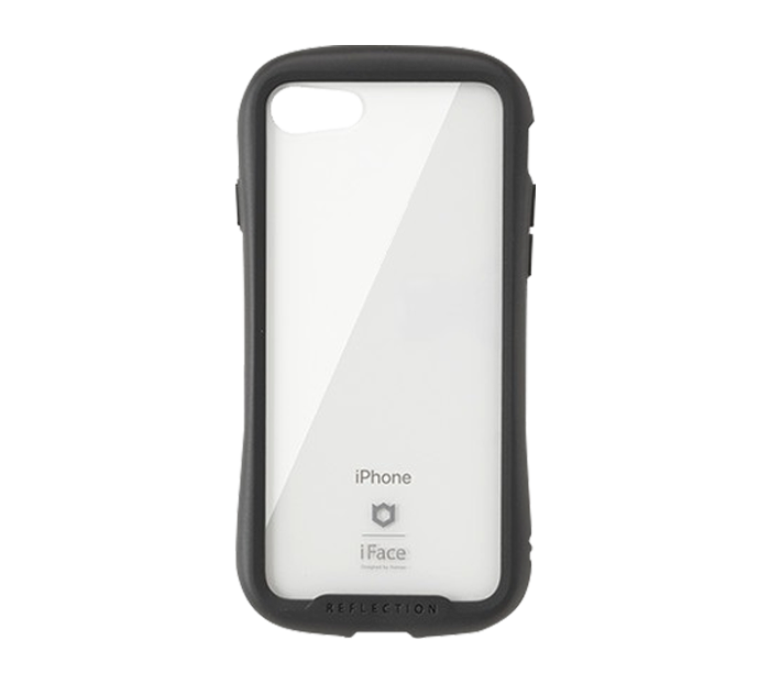 【送料無料】iPhone SE（第3世代）/（第2世代）/8/7 iFace Reflection 強化ガラスクリアケース (ブラック)