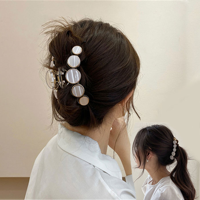 バンスクリップ バナナクリップ ヘアクリップ（2色2タイプ）ヘアアレンジ　美人髪 ...