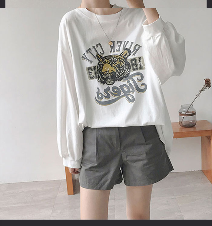トラティーシャツ レディース 長Tシャツ トラ レディース タイガー トラ ゆったり トップス ティーシャツ Tシャツ 虎長ティーシャツレディース 長tシャツ トップス 夏カットソー Tシャツ タイガートラ ファッションレディースファッショントップスTシャツ カットソ長袖 ram180-10001981 RAM180度 サンプル画像2