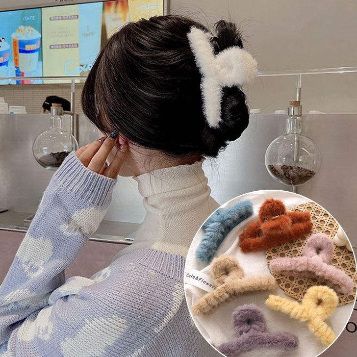 Rakuten - バンスクリップ レディースモコモコクリップ ヘアクリップ ヘア留め レディースクリップ オシャレ バンスクリップ モコモコクリップ ヘアクリップ ヘア留め レディースクリップ オシャレ ふわふわクリップ