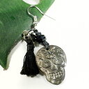 メキシコ シュガースカル(ドクロ)シェル(虹光沢あり) 彫刻 ピアス ペア(対) メキシカンスカル カラベラ 死者の日【メール便対応可】