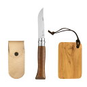 OPINEL(オピネル) ステンレススチール ナイフ レザーケース ベージュカラー&カッティングボードセット #9 ウォールナット オピネルナイフ 9 キャンプ...