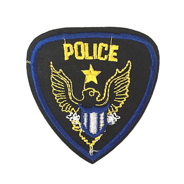 ミリタリー ワッペン 刺繍 アイロン接着 縦7.4cm×横7.2cm POLICE アイロンワッペン 手芸 military 入園..