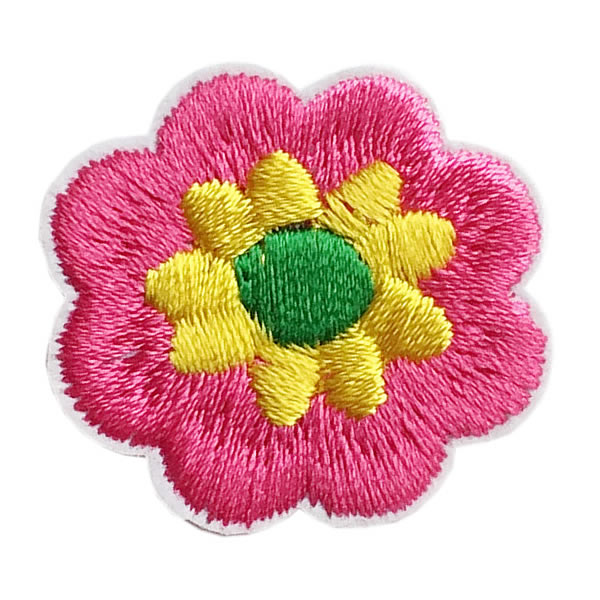 樂天商城 - フラワー ワッペン 刺繍 アイロン接着 花 ピンク 縦2.9cm×横3cm アイロンワッペン 手芸 かわいい 入園 入学 わっぺん アップリケ あっぷりけ wappen マスク用小さいサイズ マスク用小さいサイズ