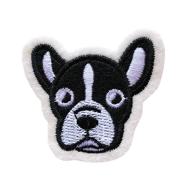 dog ワッペン 刺繍 アイロン接着 縦4.8cm×横5cm 動物 犬 いぬ ドッグ アイロンワッペン ミニワッペン 手芸 かわいい 入園 入学 わっぺん アップリケ あっぷりけ wappen