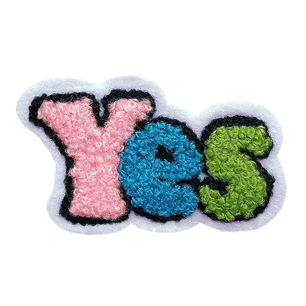 ワッペン 刺繍 アイロン接着 縦4cm×横6.8cm Yes アイロンワッペン ワッペンデコ ワッペンカスタム 可愛い 入園 入学 わっぺん アップリケ あっぷりけ wappen