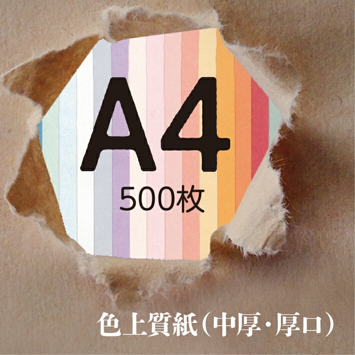 雑貨の紙 色上質 中厚 厚口 A4 カラー 無地 500 枚 在庫処分 大特価 クイリング ペーパーフラワー リース デコレーション レタリング カリグラフィ コラージュ ジャンクジャーナル タグ カード 台紙 リサイクル 作品 切り絵 画用紙 水彩 スクラップ 工作 コピー 印刷