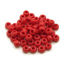 【50粒入】【 5.5×3mm ガラスカラービーズ 赤/レッド 】 アクセサリーパーツ/ガラス/ビーズ/カラフル/手芸/ハンドメイド/オリジナル/制作/修理/基...