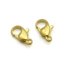 【2ヶ入】【真鍮パーツ】【 真鍮ロブスターフックM 】 アクセサリーパーツ/ゴールド/アンティーク/真鍮/部品/ハンドメイド/自作/インディアン/アメカジ/金属...