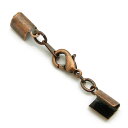 【1セット入】【 4mm丸ヒモ用 カシメフックセット アンティークカッパー/銅古美 】 アクセサリーパーツ/カシメセット/カシメ/金属パーツ/ハンドメイド/自作...